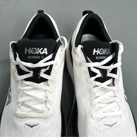 Hoka One One Bondi 8 White/Black Men’s 12.5 Great Condition! Running Shoes - Picture 4 of 15